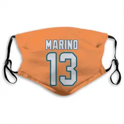 Dan Marino Miami Dolphins Orange Jersey Name & Number Face Mask With PM2.5 Filter