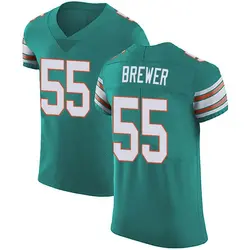 Nike Aaron Brewer Miami Dolphins Men's Elite Green Aqua Alternate Vapor Untouchable Jersey