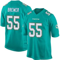 Nike Aaron Brewer Miami Dolphins Men's Game Aqua Team Color Jersey