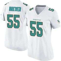 Nike Aaron Brewer Miami Dolphins Women's Game White Jersey