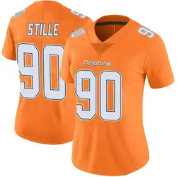 Nike Ben Stille Miami Dolphins Women's Limited Orange Color Rush Jersey