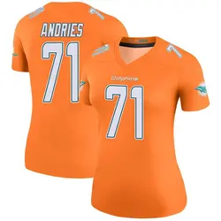 Nike Blaise Andries Miami Dolphins Women's Legend Orange Color Rush Jersey