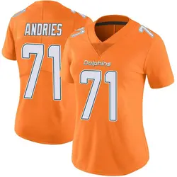 Nike Blaise Andries Miami Dolphins Women's Limited Orange Color Rush Jersey