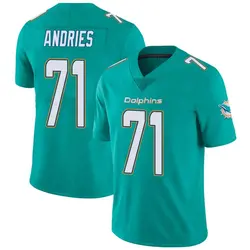 Nike Blaise Andries Miami Dolphins Youth Limited Aqua Team Color Vapor Untouchable Jersey