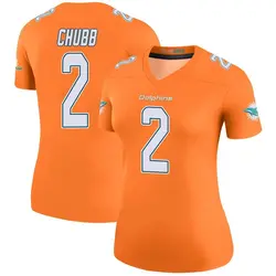 Nike Bradley Chubb Miami Dolphins Women's Legend Orange Color Rush Jersey
