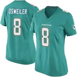 Nike Brock Osweiler Miami Dolphins Women's Game Aqua Team Color Jersey