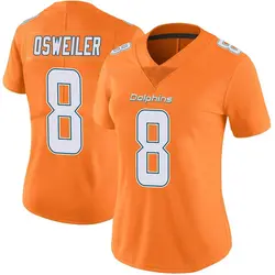 Nike Brock Osweiler Miami Dolphins Women's Limited Orange Color Rush Jersey