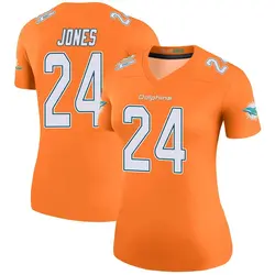 Nike Byron Jones Miami Dolphins Women's Legend Orange Color Rush Jersey