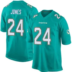 Nike Byron Jones Miami Dolphins Youth Game Aqua Team Color Jersey