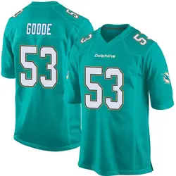 Nike Cameron Goode Miami Dolphins Youth Game Aqua Team Color Jersey