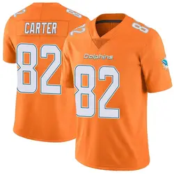 Nike Cethan Carter Miami Dolphins Men's Limited Orange Color Rush Jersey