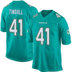 Nike Channing Tindall Miami Dolphins Men's Game Aqua Team Color Jersey