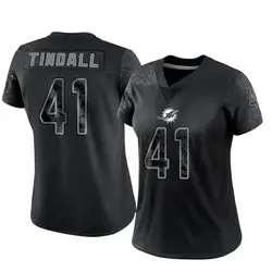 Nike Channing Tindall Miami Dolphins Women's Limited Black Reflective Jersey