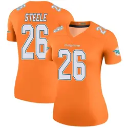 Nike Chris Steele Miami Dolphins Women's Legend Orange Color Rush Jersey