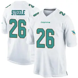 Nike Chris Steele Miami Dolphins Youth Game White Jersey