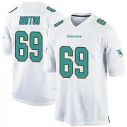 Nike Christopher Hinton Miami Dolphins Youth Game White Jersey