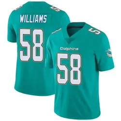 Nike Connor Williams Miami Dolphins Men's Limited Aqua Team Color Vapor Untouchable Jersey