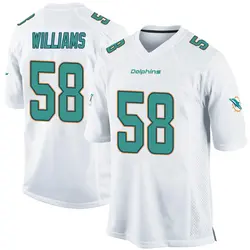 Nike Connor Williams Miami Dolphins Youth Game White Jersey