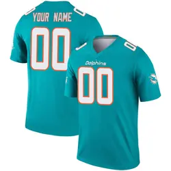Nike Custom Miami Dolphins Men's Legend Aqua Jersey