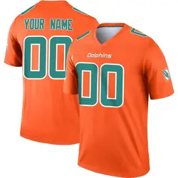 Nike Custom Miami Dolphins Men's Legend Orange Inverted Jersey