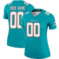 Nike Custom Miami Dolphins Women's Legend Aqua Jersey