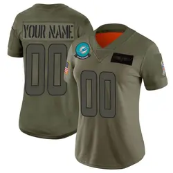 Nike Custom Miami Dolphins Women's Limited Camo 2019 Salute to Service Jersey