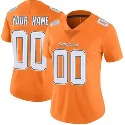 Nike Custom Miami Dolphins Women's Limited Orange Color Rush Jersey