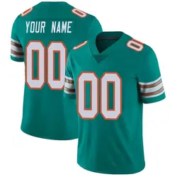 Nike Custom Miami Dolphins Youth Limited Aqua Alternate Vapor Untouchable Jersey