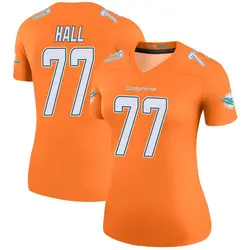 Nike Daeshon Hall Miami Dolphins Women's Legend Orange Color Rush Jersey
