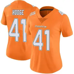 Nike Darius Hodge Miami Dolphins Women's Limited Orange Color Rush Jersey