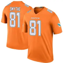 Nike Durham Smythe Miami Dolphins Men's Legend Orange Color Rush Jersey