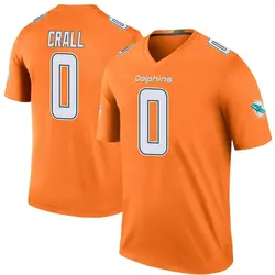 Nike Garrett Crall Miami Dolphins Men's Legend Orange Color Rush Jersey