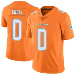 Nike Garrett Crall Miami Dolphins Men's Limited Orange Color Rush Jersey