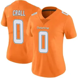 Nike Garrett Crall Miami Dolphins Women's Limited Orange Color Rush Jersey