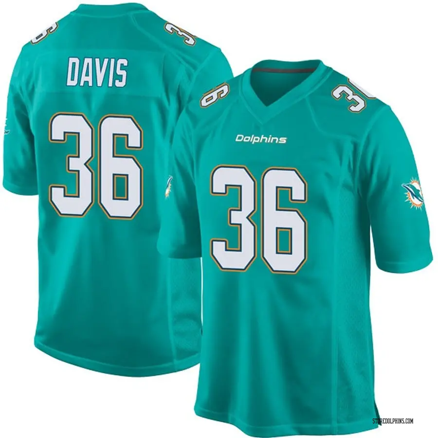 Nike Jalen Davis Miami Dolphins Men's Game Aqua Team Color Jersey