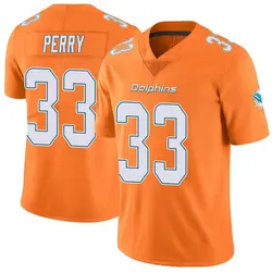 Nike Jamal Perry Miami Dolphins Men's Limited Orange Color Rush Jersey