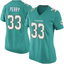 Nike Jamal Perry Miami Dolphins Women's Game Aqua Team Color Jersey