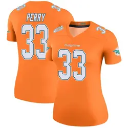 Nike Jamal Perry Miami Dolphins Women's Legend Orange Color Rush Jersey