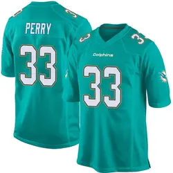 Nike Jamal Perry Miami Dolphins Youth Game Aqua Team Color Jersey