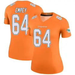 Nike James Empey Miami Dolphins Women's Legend Orange Color Rush Jersey