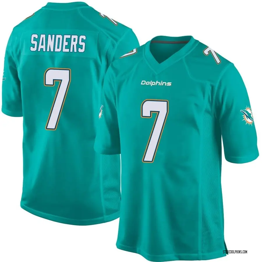 Nike Jason Sanders Miami Dolphins Men's Game Aqua Team Color Jersey