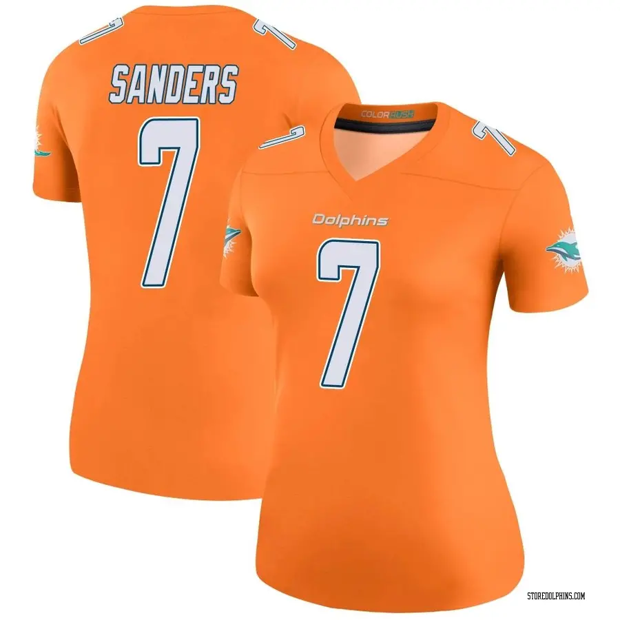 Nike Jason Sanders Miami Dolphins Women's Legend Orange Color Rush Jersey