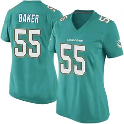 Nike Jerome Baker Miami Dolphins Women's Game Aqua Team Color Jersey