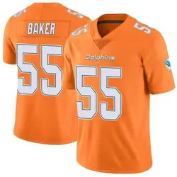 Nike Jerome Baker Miami Dolphins Youth Limited Orange Color Rush Jersey