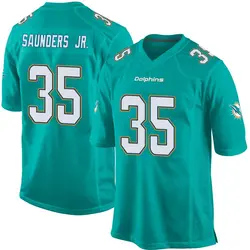 Nike John Saunders Jr. Miami Dolphins Youth Game Aqua Team Color Jersey