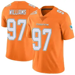 Nike Jordan Williams Miami Dolphins Men's Limited Orange Color Rush Jersey