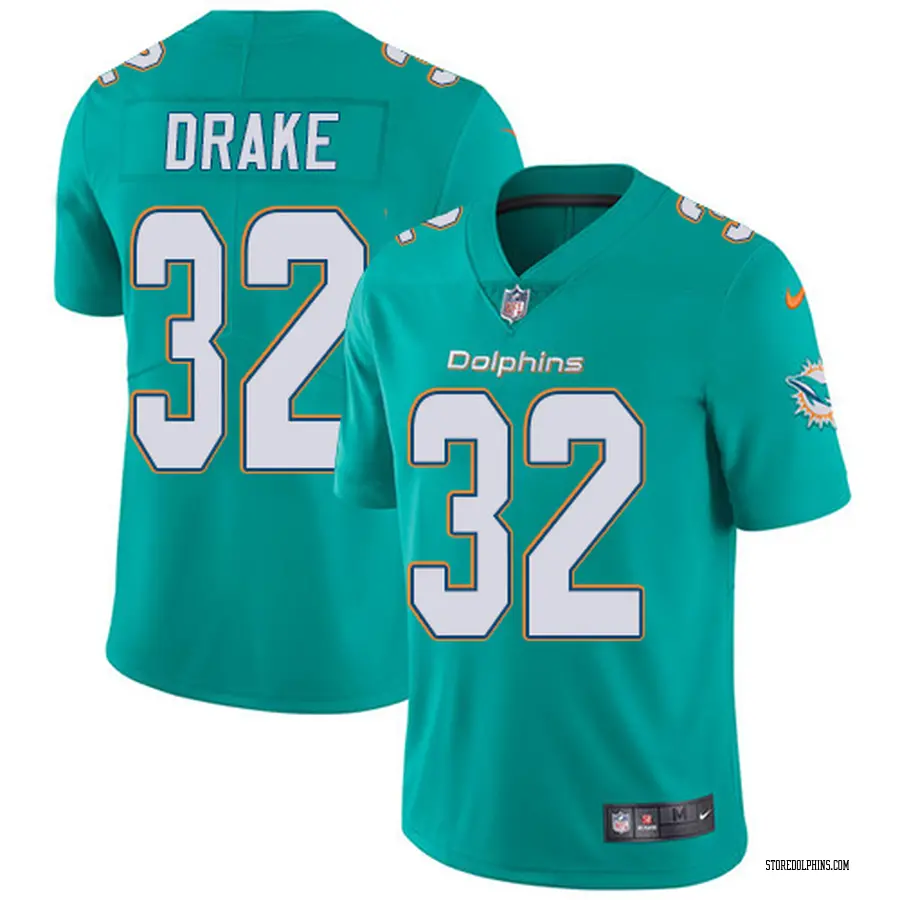 Nike Kenyan Drake Miami Dolphins Men's Limited Green Aqua Team Color Jersey