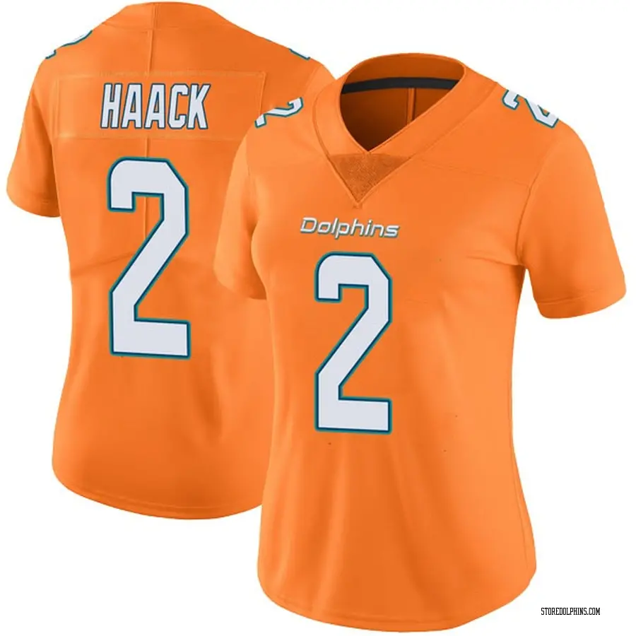 Nike Matt Haack Miami Dolphins Women's Limited Orange Color Rush Jersey