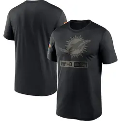 Nike Miami Dolphins Men's Black 2020 Salute to Service Team Logo Performance T-Shirt