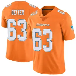 Nike Michael Deiter Miami Dolphins Youth Limited Orange Color Rush Jersey